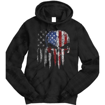 4th Of July For Women American Flag Skull Skeleton Tie Dye Hoodie