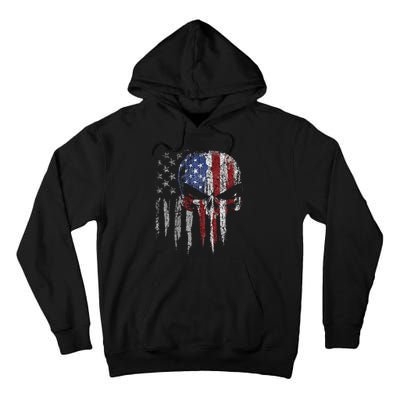 4th Of July For Women American Flag Skull Skeleton Tall Hoodie