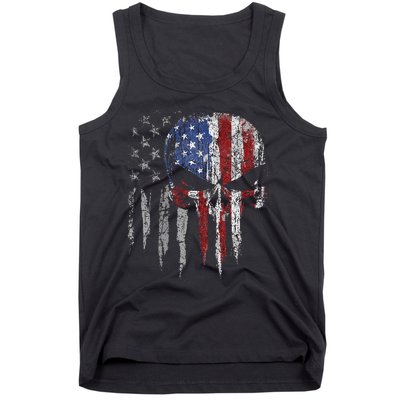 4th Of July For Women American Flag Skull Skeleton Tank Top