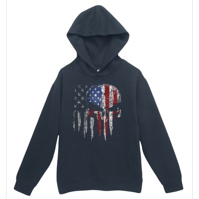 4th Of July For Women American Flag Skull Skeleton Urban Pullover Hoodie