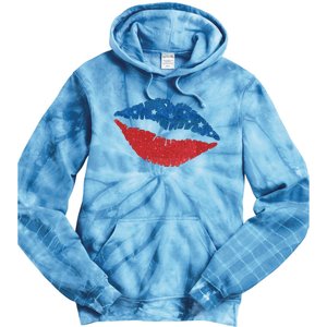 4th Of July Lips Celebration Tie Dye Hoodie