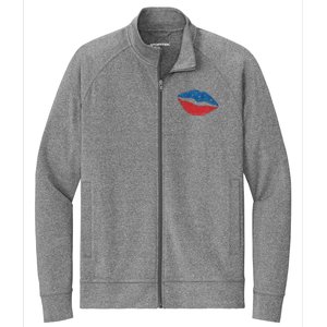 4th Of July Lips Celebration Stretch Full-Zip Cadet Jacket