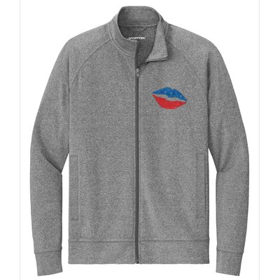 4th Of July Lips Celebration Stretch Full-Zip Cadet Jacket