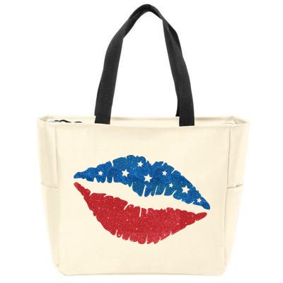 4th Of July Lips Celebration Zip Tote Bag