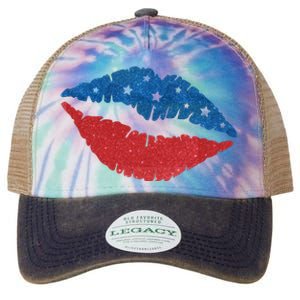 4th Of July Lips Celebration Legacy Tie Dye Trucker Hat