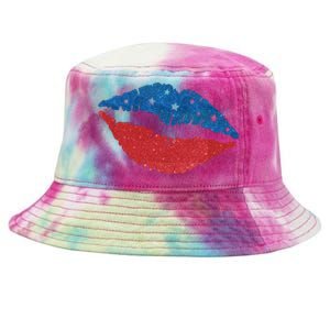 4th Of July Lips Celebration Tie-Dyed Bucket Hat