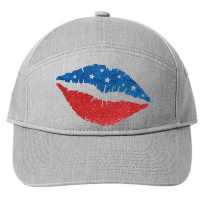 4th Of July Lips Celebration 7-Panel Snapback Hat