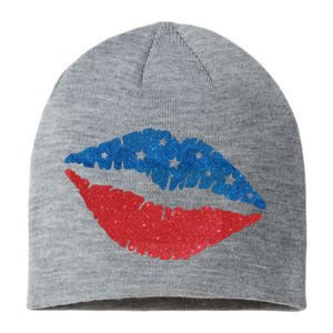 4th Of July Lips Celebration Sustainable Beanie