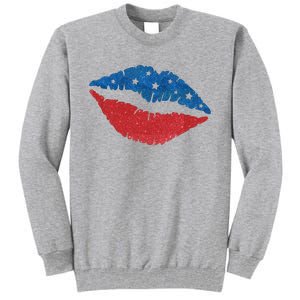 4th Of July Lips Celebration Tall Sweatshirt