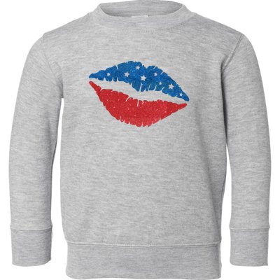 4th Of July Lips Celebration Toddler Sweatshirt