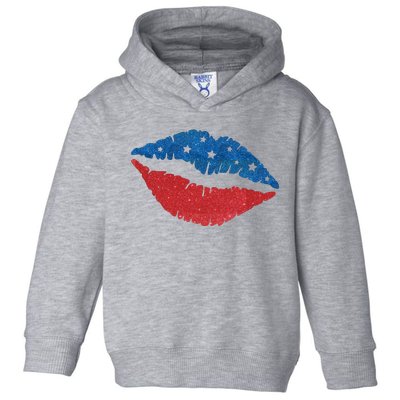 4th Of July Lips Celebration Toddler Hoodie