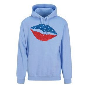 4th Of July Lips Celebration Unisex Surf Hoodie