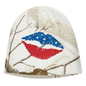 4th Of July Lips Celebration Kati - Camo Knit Beanie