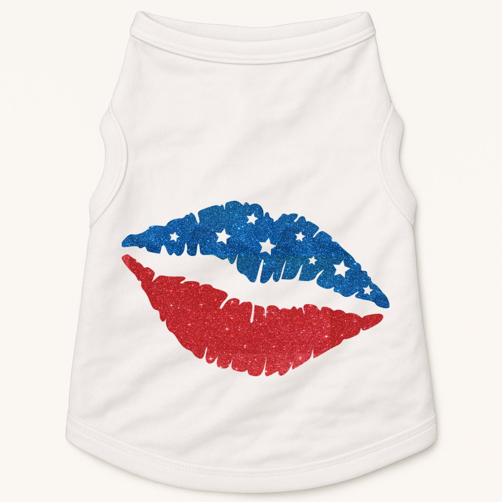 4th Of July Lips Celebration Doggie Tank