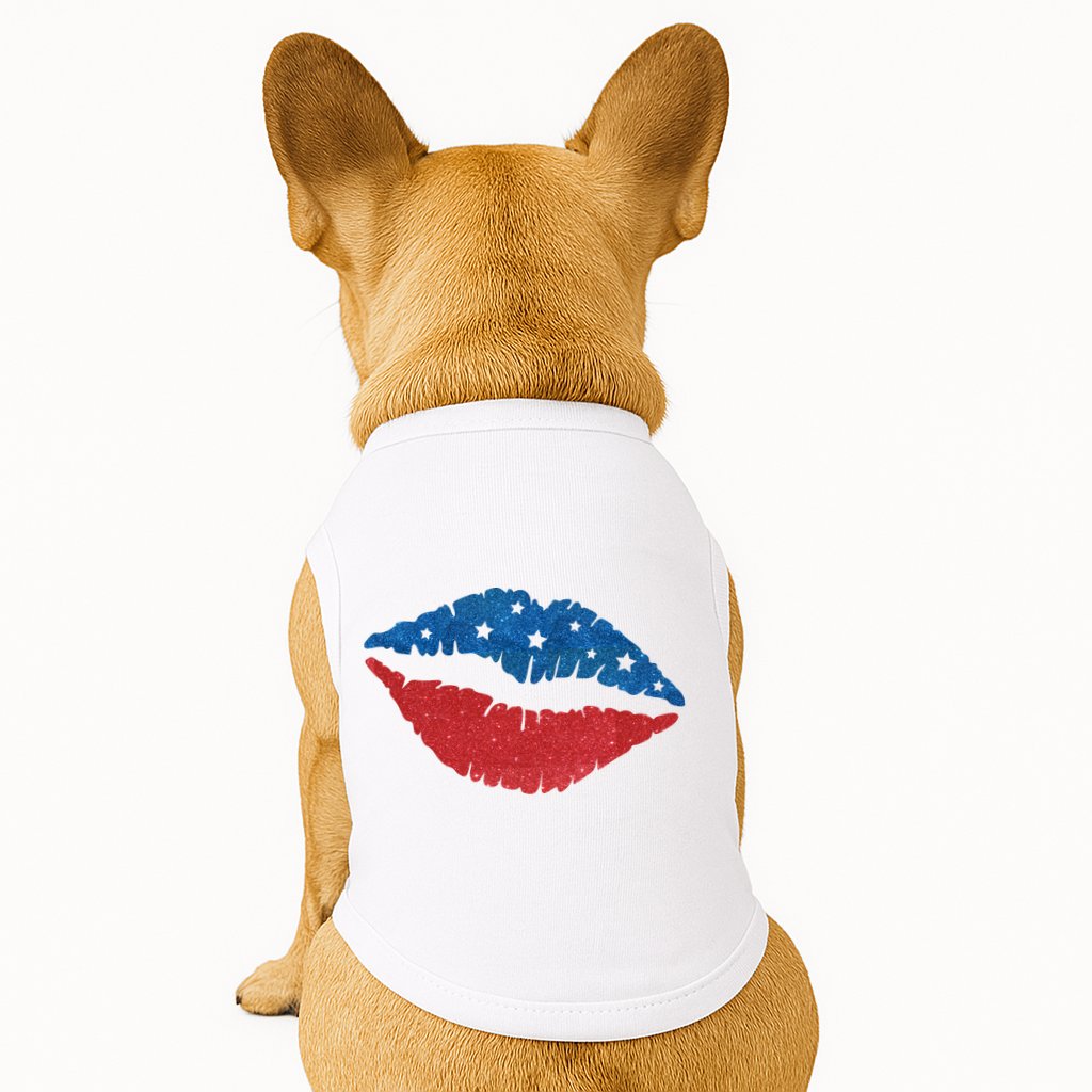 4th Of July Lips Celebration Doggie Tank