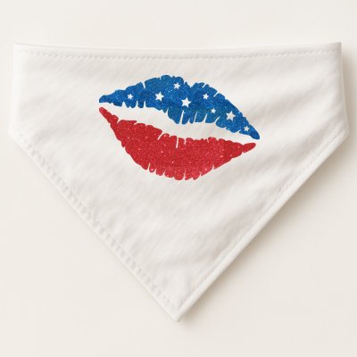 4th Of July Lips Celebration USA-Made Doggie Bandana