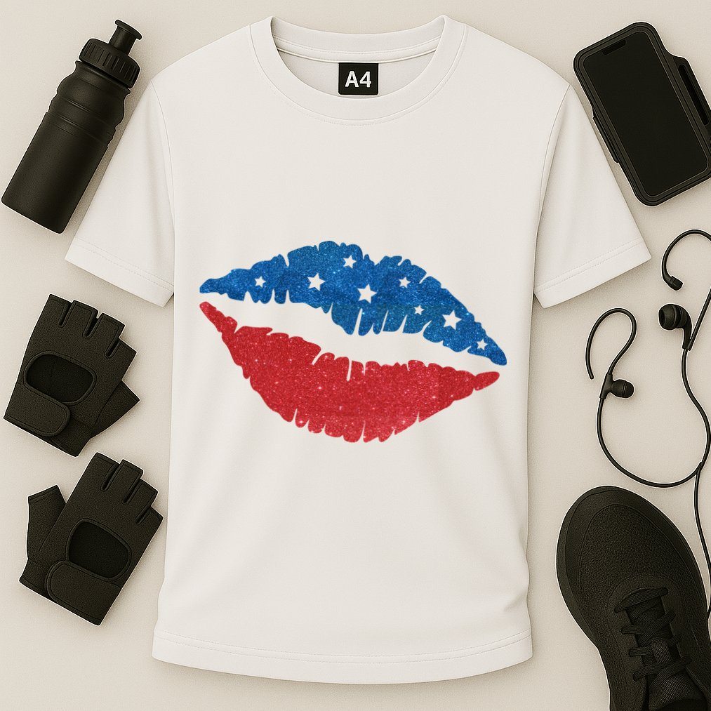 4th Of July Lips Celebration Cooling Performance Crew T-Shirt