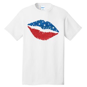 4th Of July Lips Celebration Tall T-Shirt