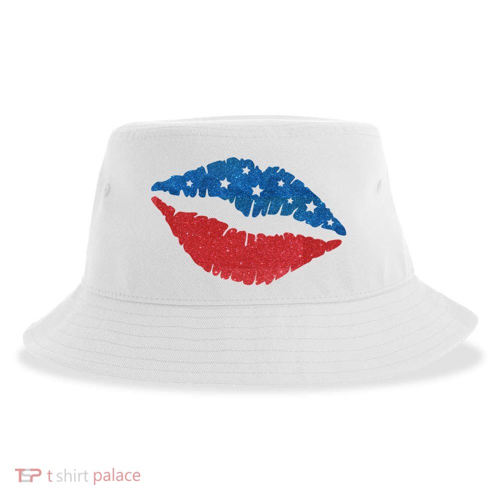 4th Of July Lips Celebration Sustainable Bucket Hat