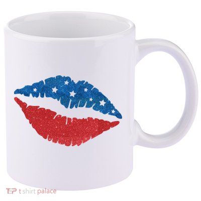 4th Of July Lips Celebration 11oz C Handle Ceramic Mug