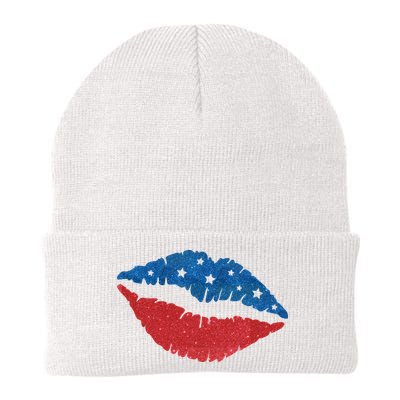 4th Of July Lips Celebration Beanie
