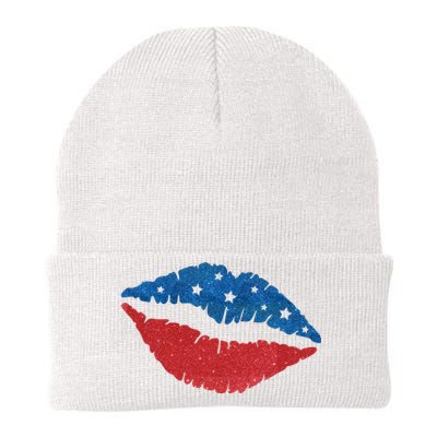 4th Of July Lips Celebration Knit Cap Winter Beanie