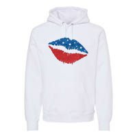 4th Of July Lips Celebration Premium Hoodie