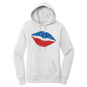 4th Of July Lips Celebration Women's Pullover Hoodie