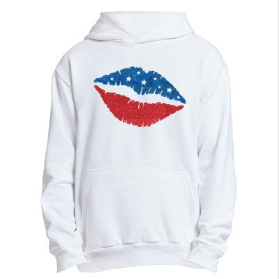 4th Of July Lips Celebration Urban Pullover Hoodie