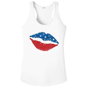 4th Of July Lips Celebration Ladies PosiCharge Competitor Racerback Tank