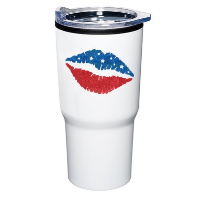 4th Of July Lips Celebration Tumbler