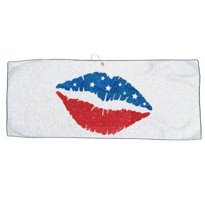4th Of July Lips Celebration Large Microfiber Waffle Golf Towel