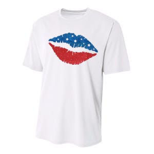 4th Of July Lips Celebration Performance Sprint T-Shirt