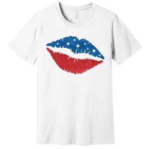 4th Of July Lips Celebration Premium T-Shirt