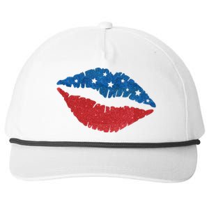 4th Of July Lips Celebration Snapback Five-Panel Rope Hat