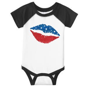 4th Of July Lips Celebration Infant Baby Jersey Bodysuit