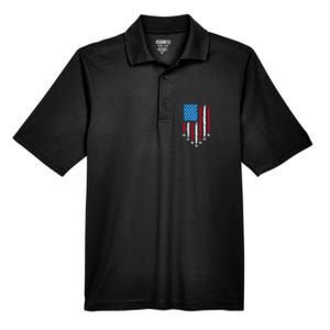 4th Of July Fourth 4 Patriotic Usa Flag Fighter Jets Men's Origin Performance Pique Polo