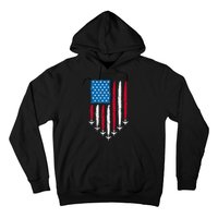 4th Of July Fourth 4 Patriotic Usa Flag Fighter Jets Hoodie