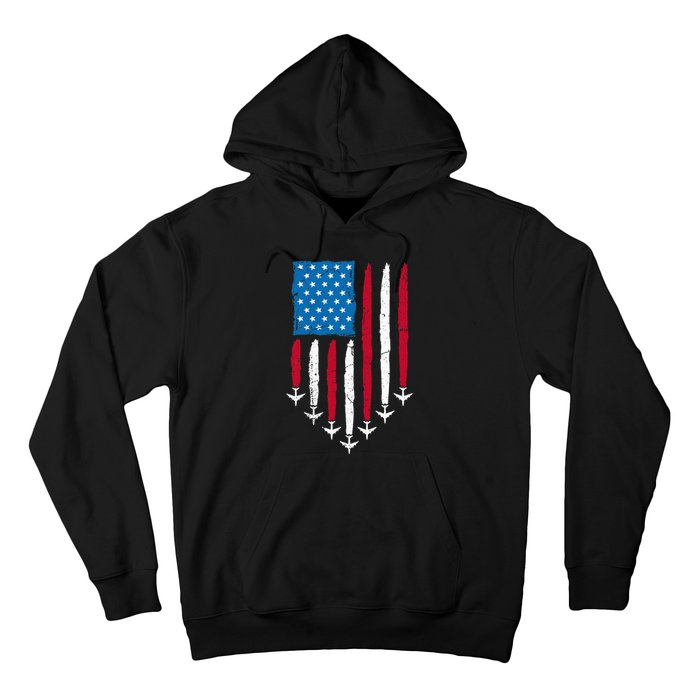 4th Of July Fourth 4 Patriotic Usa Flag Fighter Jets Hoodie