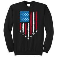 4th Of July Fourth 4 Patriotic Usa Flag Fighter Jets Sweatshirt