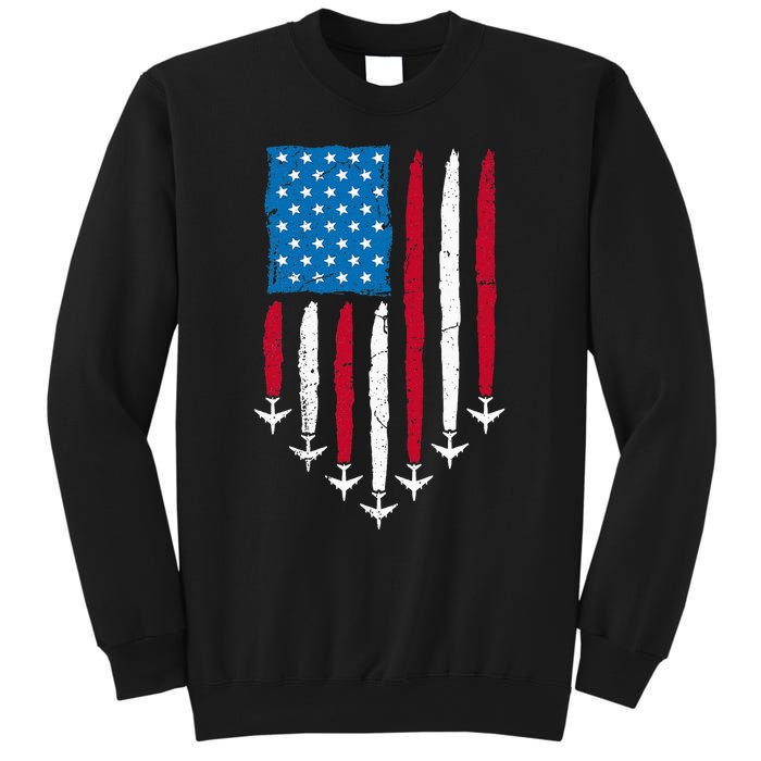 4th Of July Fourth 4 Patriotic Usa Flag Fighter Jets Sweatshirt