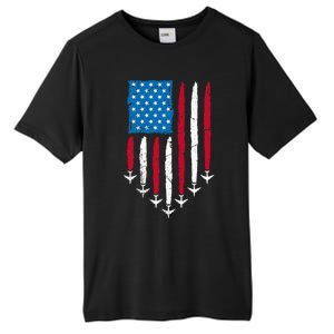 4th Of July Fourth 4 Patriotic Usa Flag Fighter Jets Tall Fusion ChromaSoft Performance T-Shirt