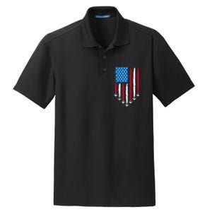 4th Of July Fourth 4 Patriotic Usa Flag Fighter Jets Dry Zone Grid Polo