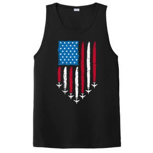 4th Of July Fourth 4 Patriotic Usa Flag Fighter Jets PosiCharge Competitor Tank