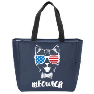 4th of July Meowica Kitty Cat Zip Tote Bag