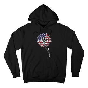 4th Of July Be Kind Sunflower Red White And Blue Hoodie