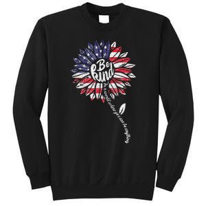 4th Of July Be Kind Sunflower Red White And Blue Sweatshirt