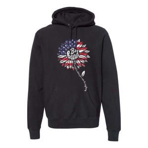 4th Of July Be Kind Sunflower Red White And Blue Premium Hoodie