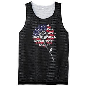 4th Of July Be Kind Sunflower Red White And Blue Mesh Reversible Basketball Jersey Tank