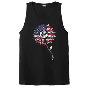 4th Of July Be Kind Sunflower Red White And Blue PosiCharge Competitor Tank